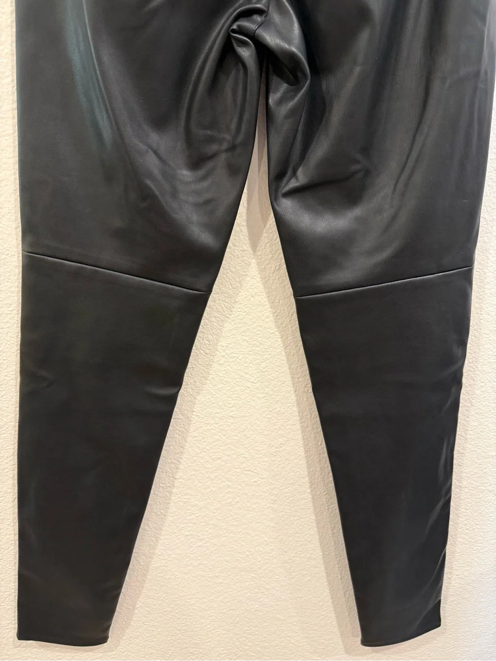 Michael Kors Black Faux Leather Elastic Waist Joggers
